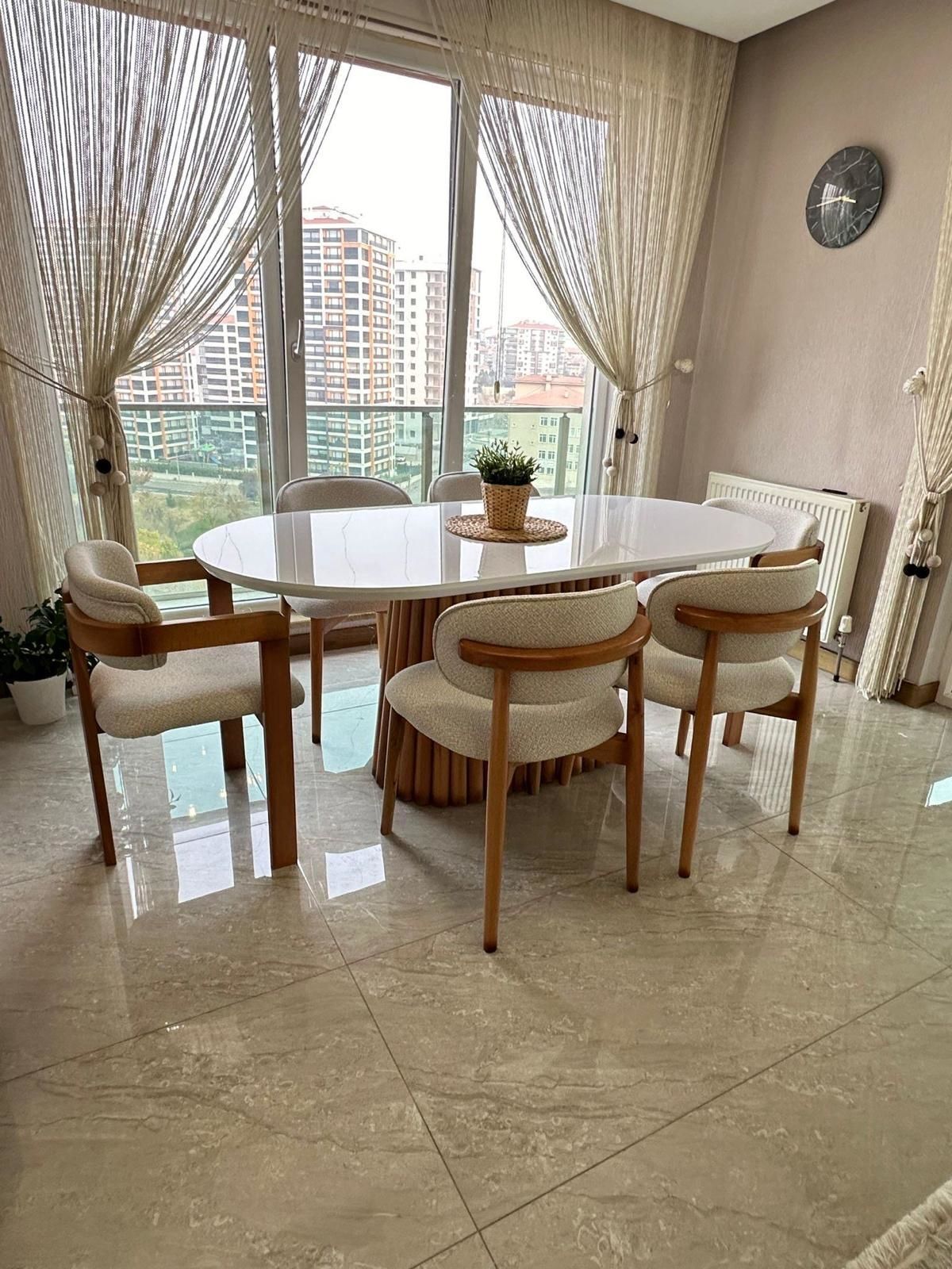 Beyaz PTT Masa + T, Polo Sandalye Takımı