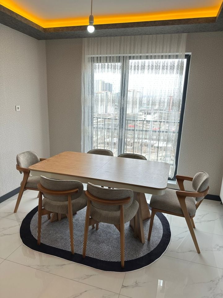 Naturel Hanzade Masa + Polo, Hanzade Sandalye Takımı