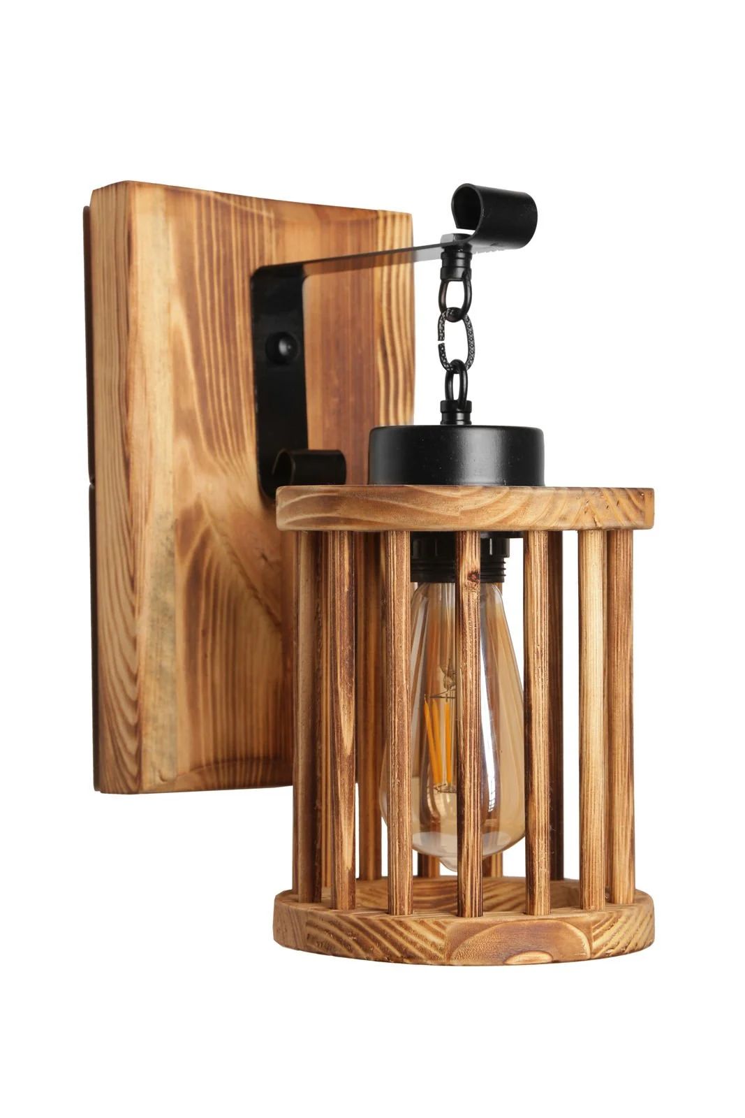 Alkım Yanık Ahşap Kafesli Aplik