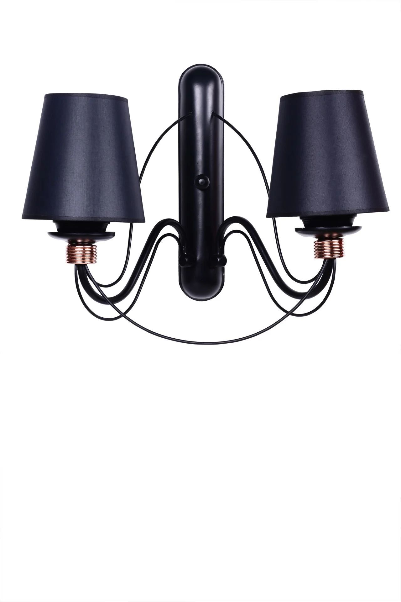 Berfin 2'li Siyah Hasır Abajurlu Aplik