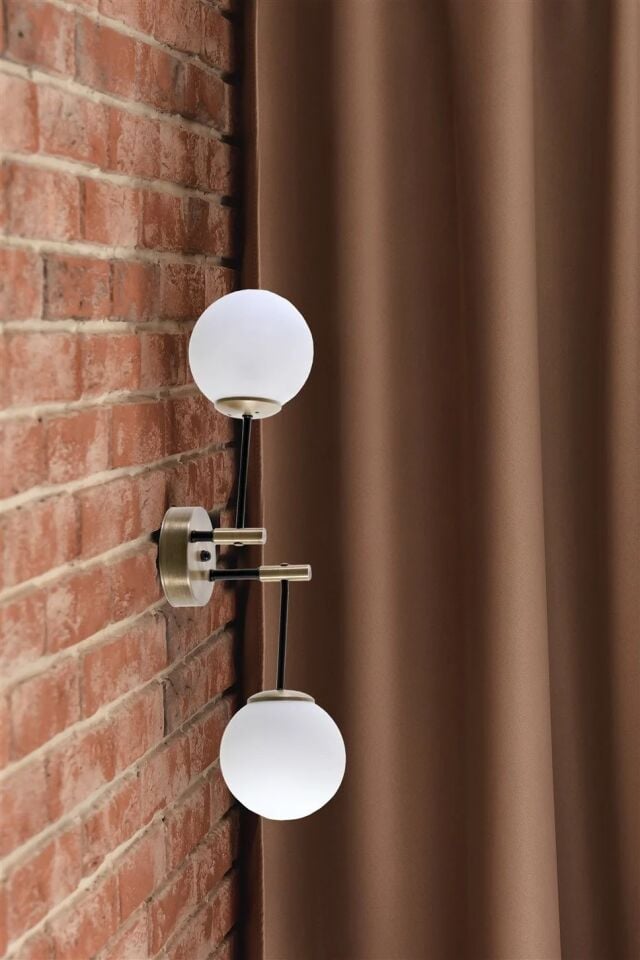 Dolunay 2'li Beyaz Camlı Aplik