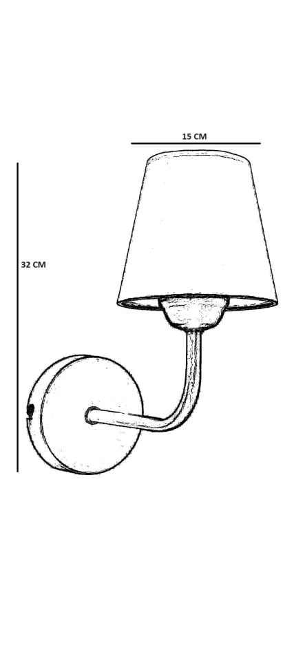 Elno Siyah Beyaz Abajurlu Aplik