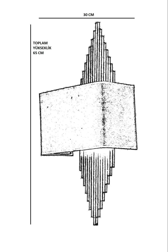 Hande Siyah Dikdörtgen Açık Hasır Abajurlu Aplik