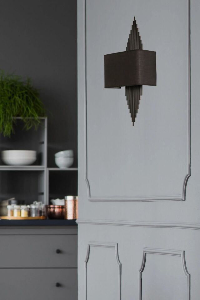 Hande Siyah Dikdörtgen Siyah Abajurlu Aplik