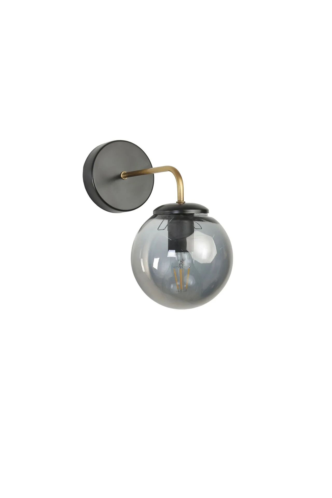 Pablo Siyah Füme Camlı Aplik