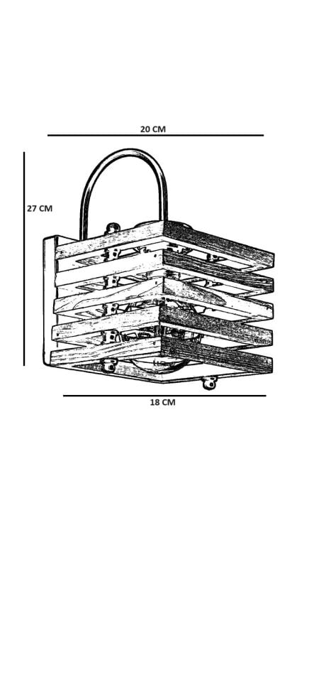 Avni Pilli Kare Ahşap Yanık Aplik
