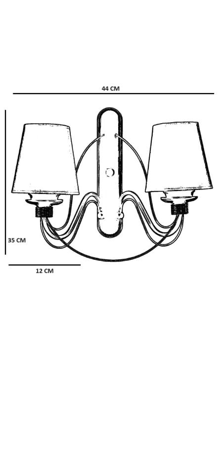 Berfin Pilli 2'li Eskitme Hasır Abajurlu Aplik