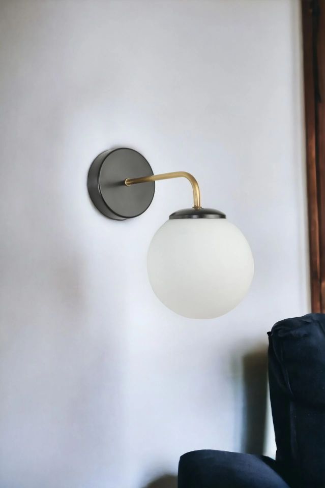 Pablo Pilli Siyah Beyaz Camlı Aplik