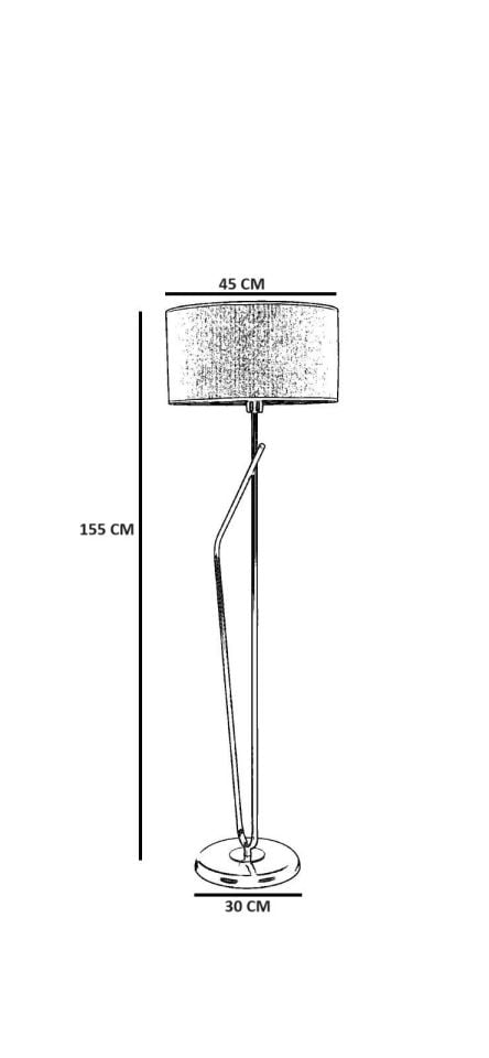 Alfa Siyah Lambader Piramit Koyu Gri Abajurlu