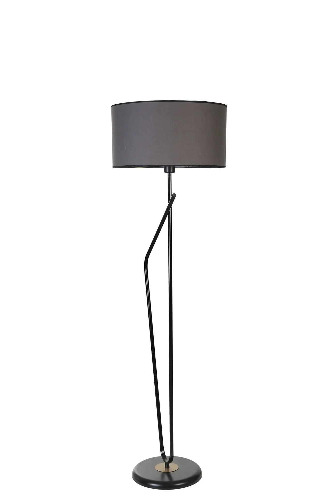 Alfa Siyah Lambader Silindir Koyu Gri Abajurlu