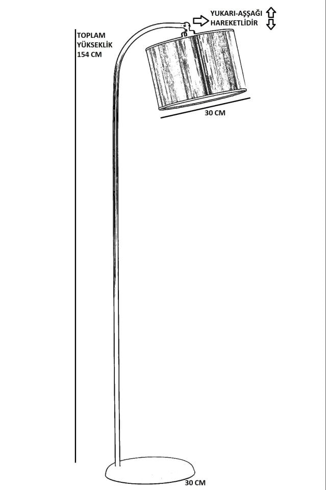 Azra Eskitme Silindir Rattan Abajurlu Lambader