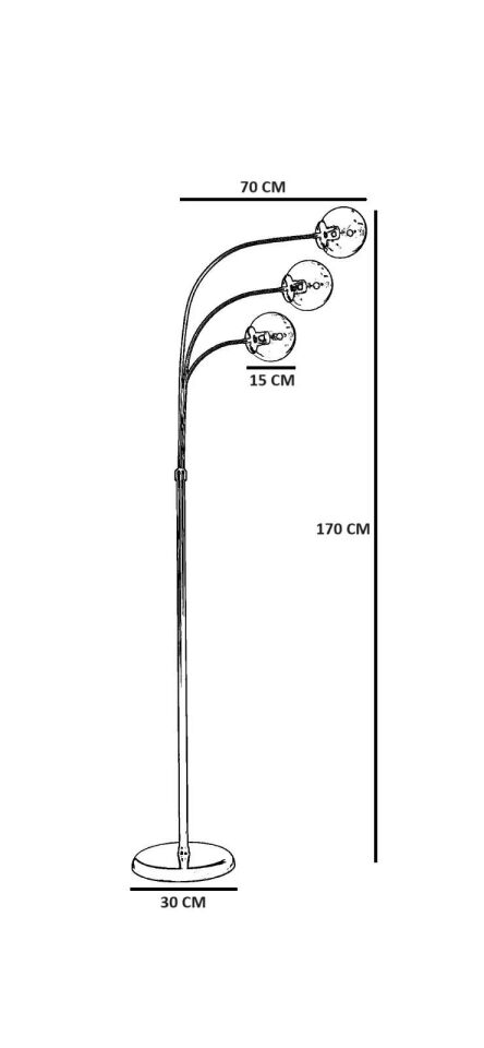 Badi 3'lü Siyah Beyaz Camlı Lambader
