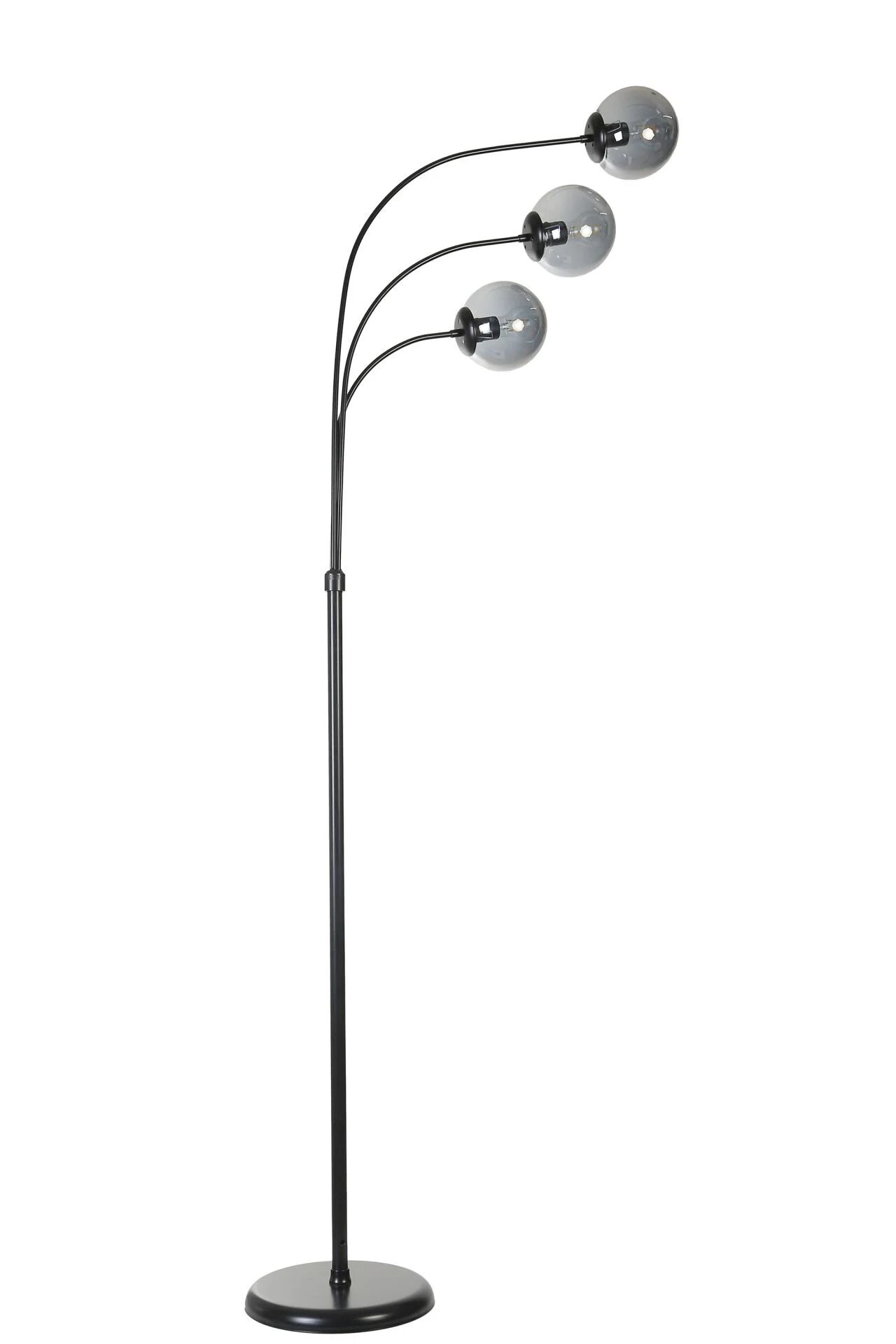 Badi 3'lü Siyah Füme Camlı Lambader