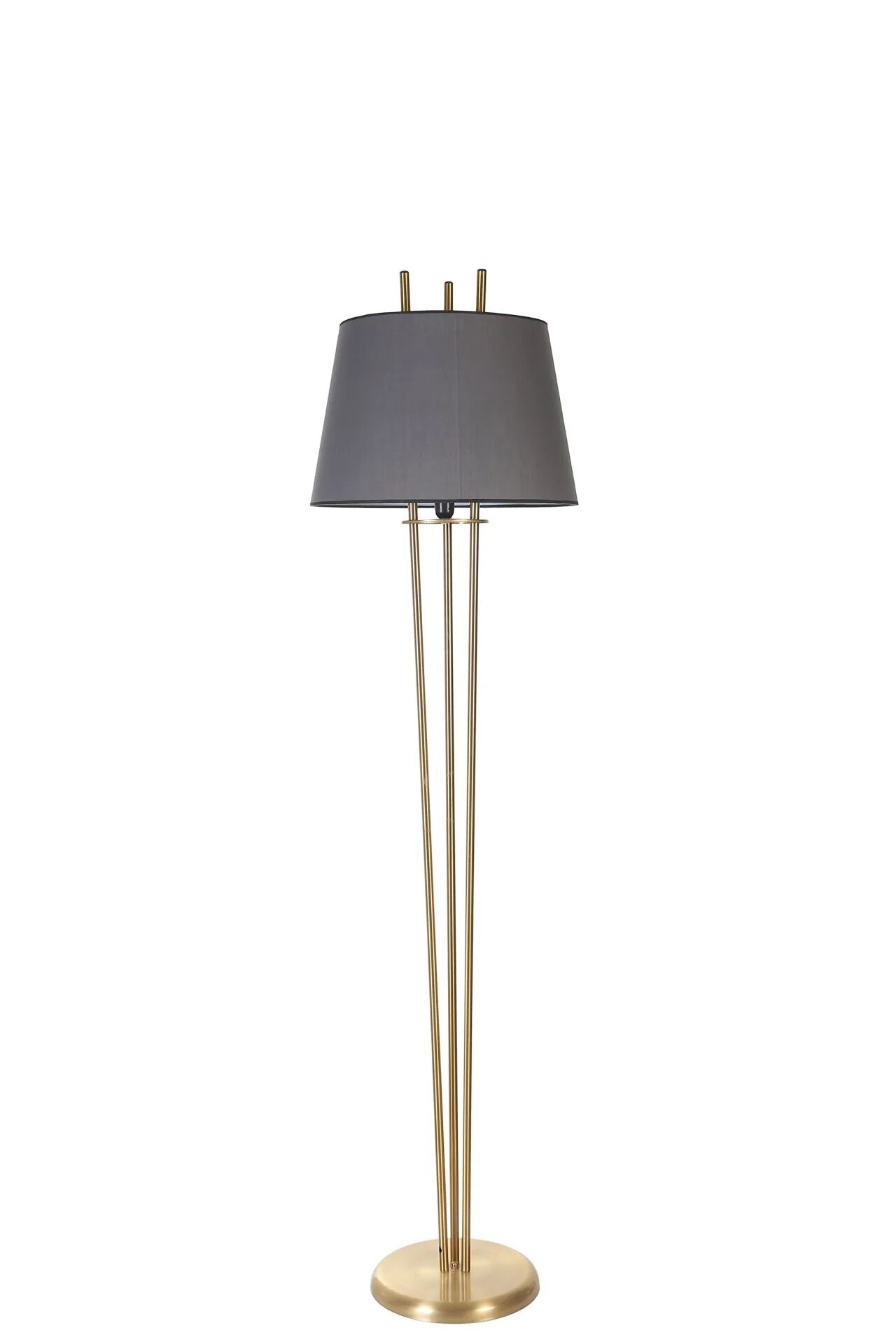 Belen Eskitme Piramit Koyu Gri Abajurlu Lambader