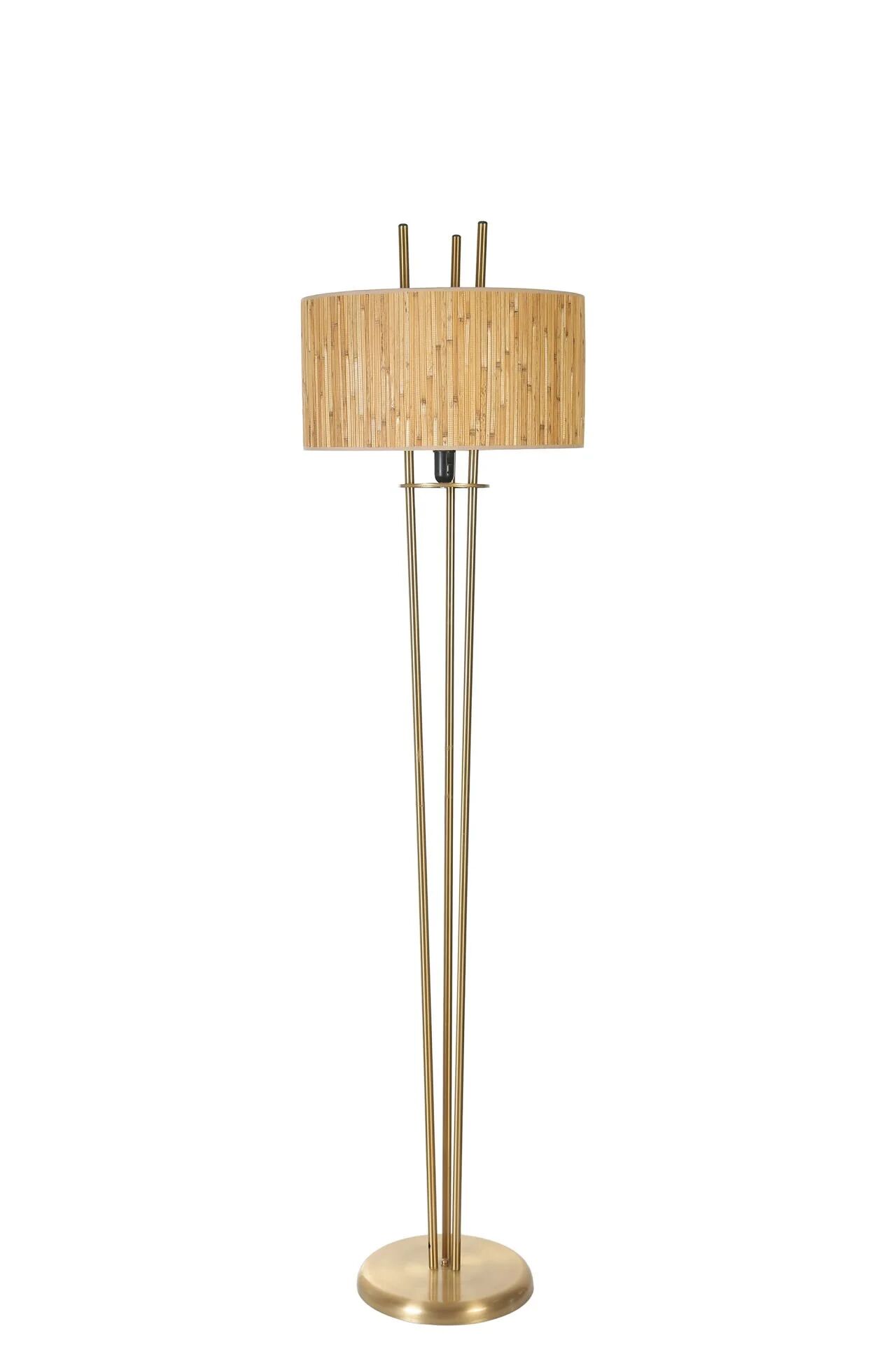 Belen Eskitme Silindir Bambu 07 Abajurlu Lambader