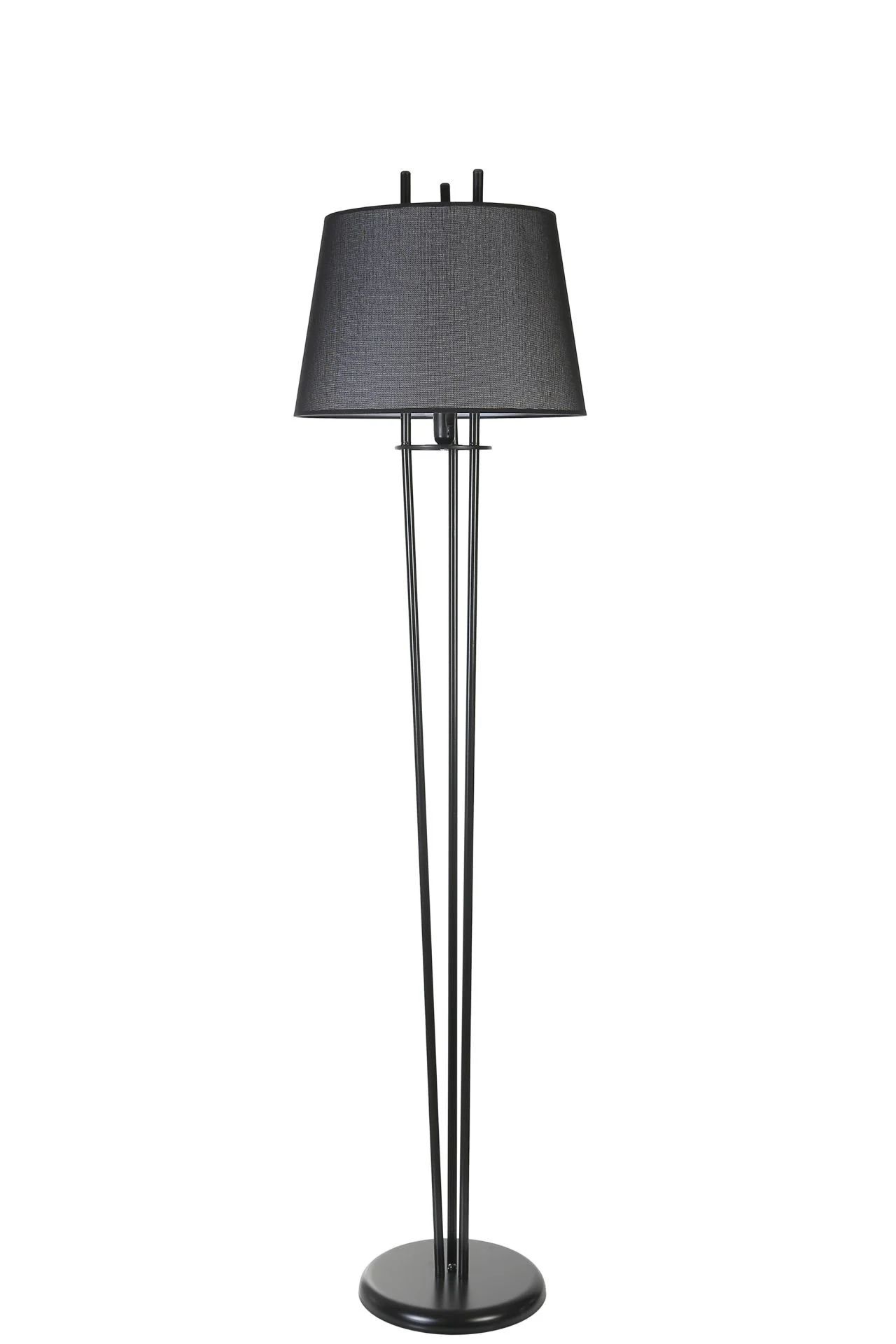 Belen Siyah Piramit Hasır Siyah Abajurlu Lambader