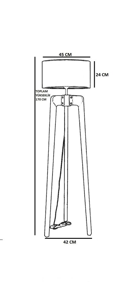 Çağla Ceviz Silindir Rattan Abajurlu Lambader