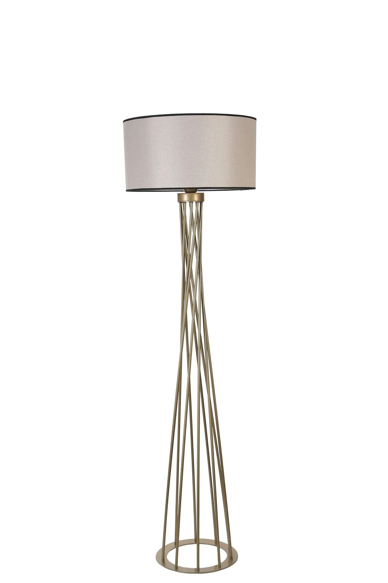 Havin Eskitme Silindir Açık Hasır Abajurlu Lambader