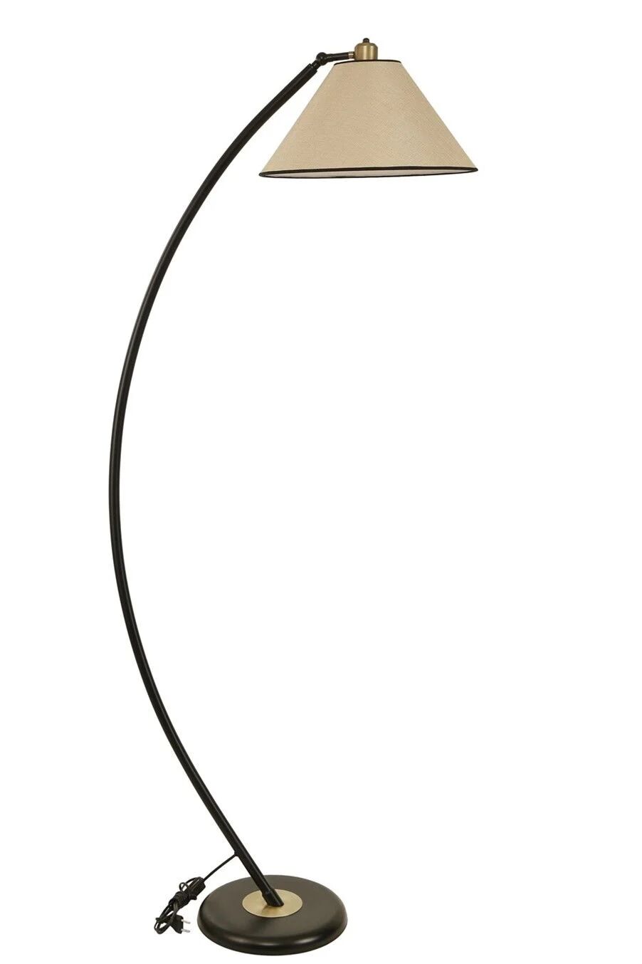 Hilal Siyah Açık Hasır Abajurlu Lambader