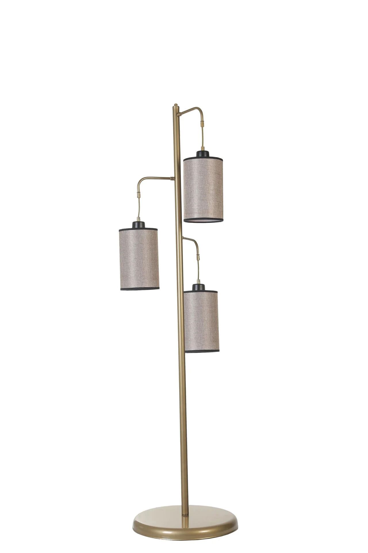 Jozef 3'lü Eskitme Koyu Hasır Abajurlu Lambader