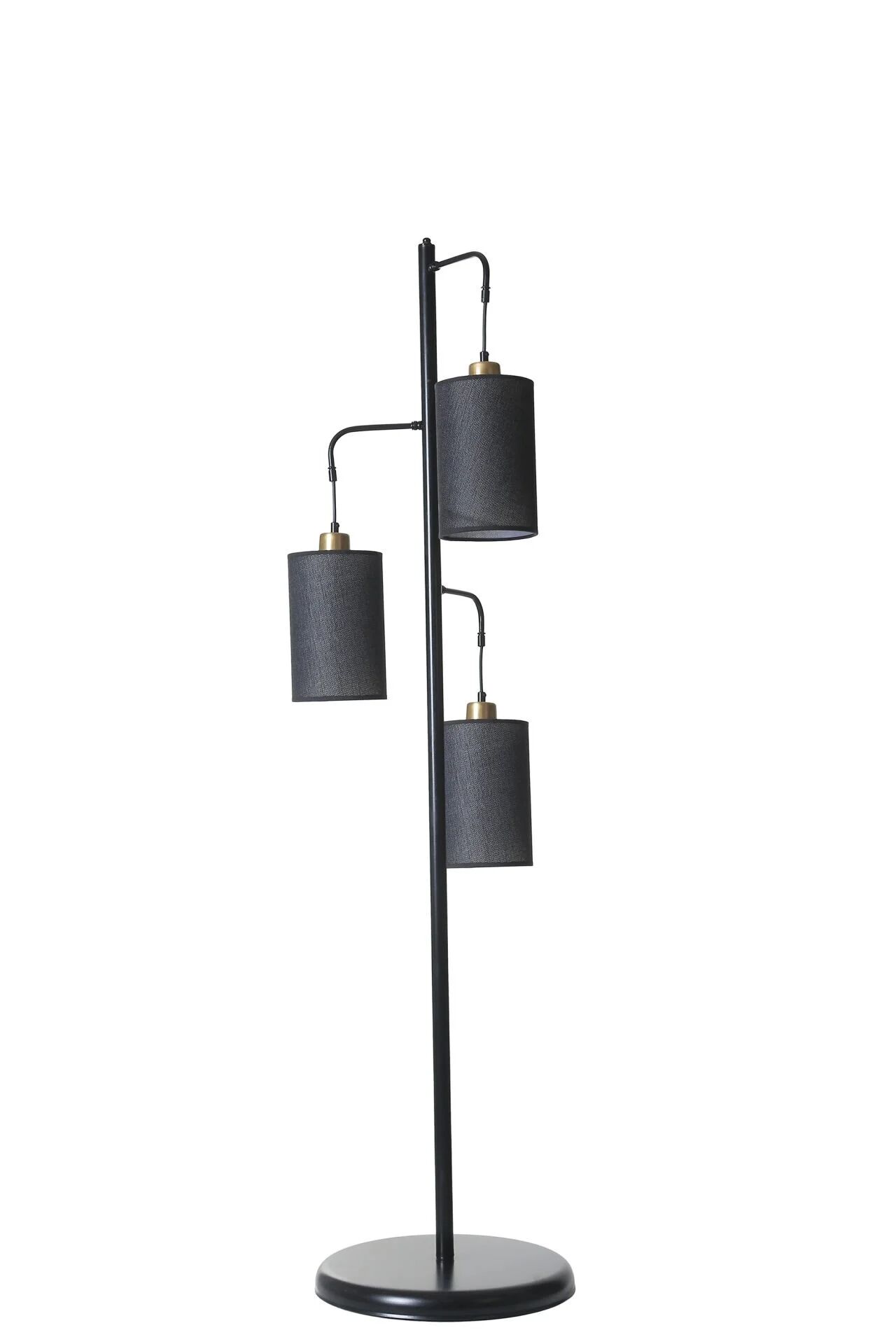 Jozef 3'lü Siyah Siyah Hasır Abajurlu Lambader