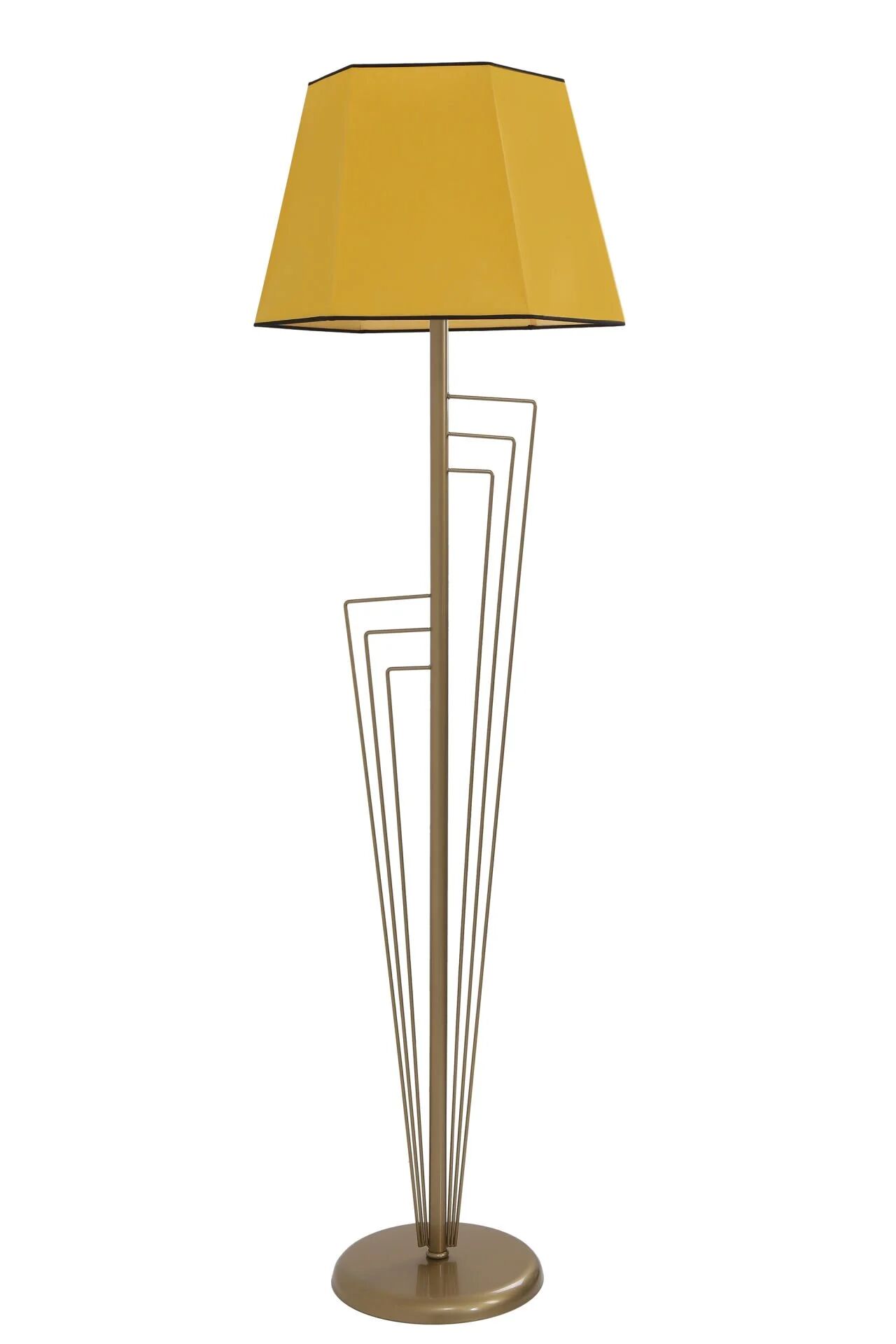 Kelebek Eskitme Prizma Hardal Abajurlu Lambader