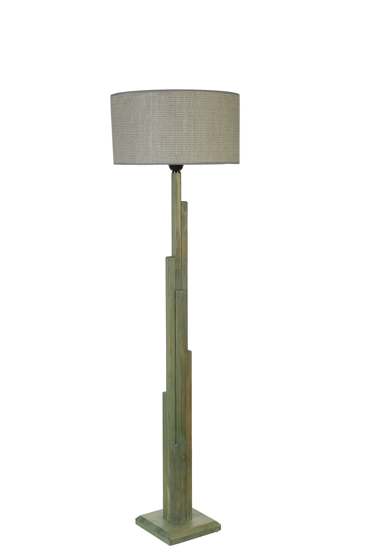 Kule Yeşil Silindir Bambu 06 Abajurlu Lambader