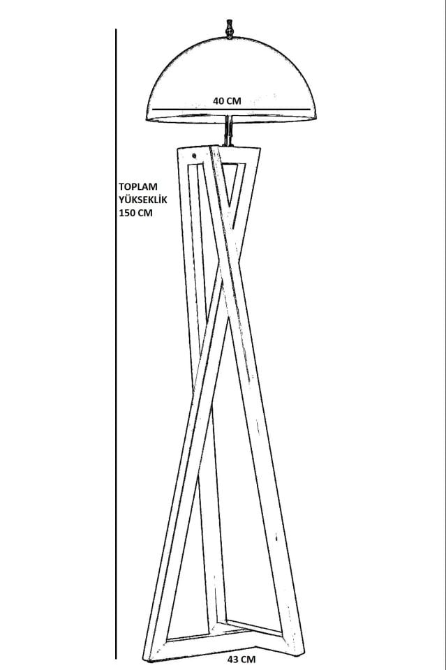 Maçka Siyah Büyük Retro Başlıklı Lambader